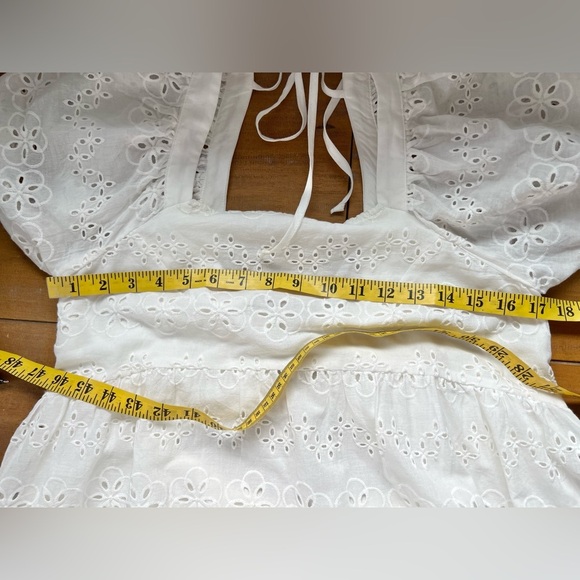 Amylynn White Coco Dress Borderie Anglaise Lace Cotton Dress Eyelet Baby Doll - Picture 14 of 15